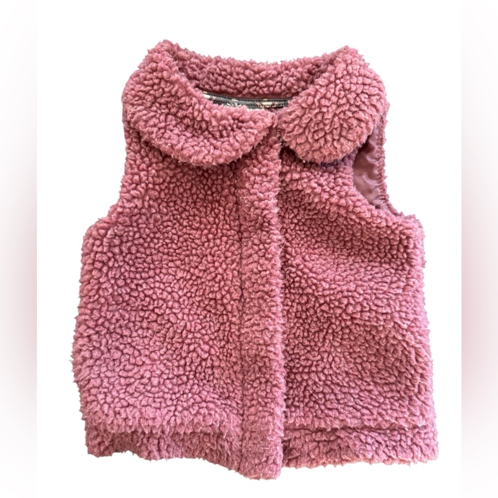 Max Studio Mauve Pink Sherpa Vest for Kids